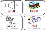 Diphthong Mini Flashcards, Diphthong Phonics Flash Cards For Kindergarten