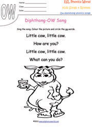 Diphthong Song Worksheets | Diphthong Rhymes for Nursery