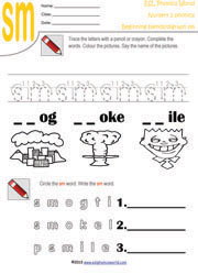 Beginning Consonant Blend Worksheets | Two Letter Blend Phonics